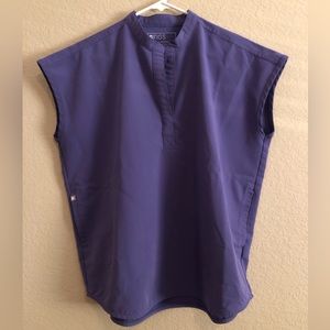 Figs Amethyst Purple Rafaela Scrub Top Size Small